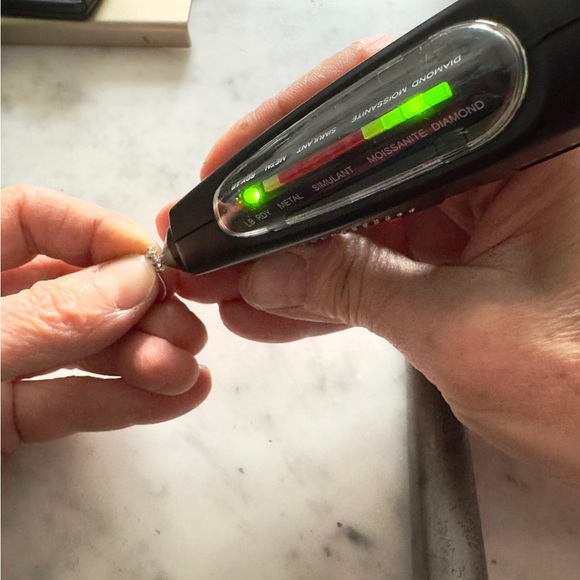 14k 3 Diamond Dangle Earrings - Picture 8 of 9